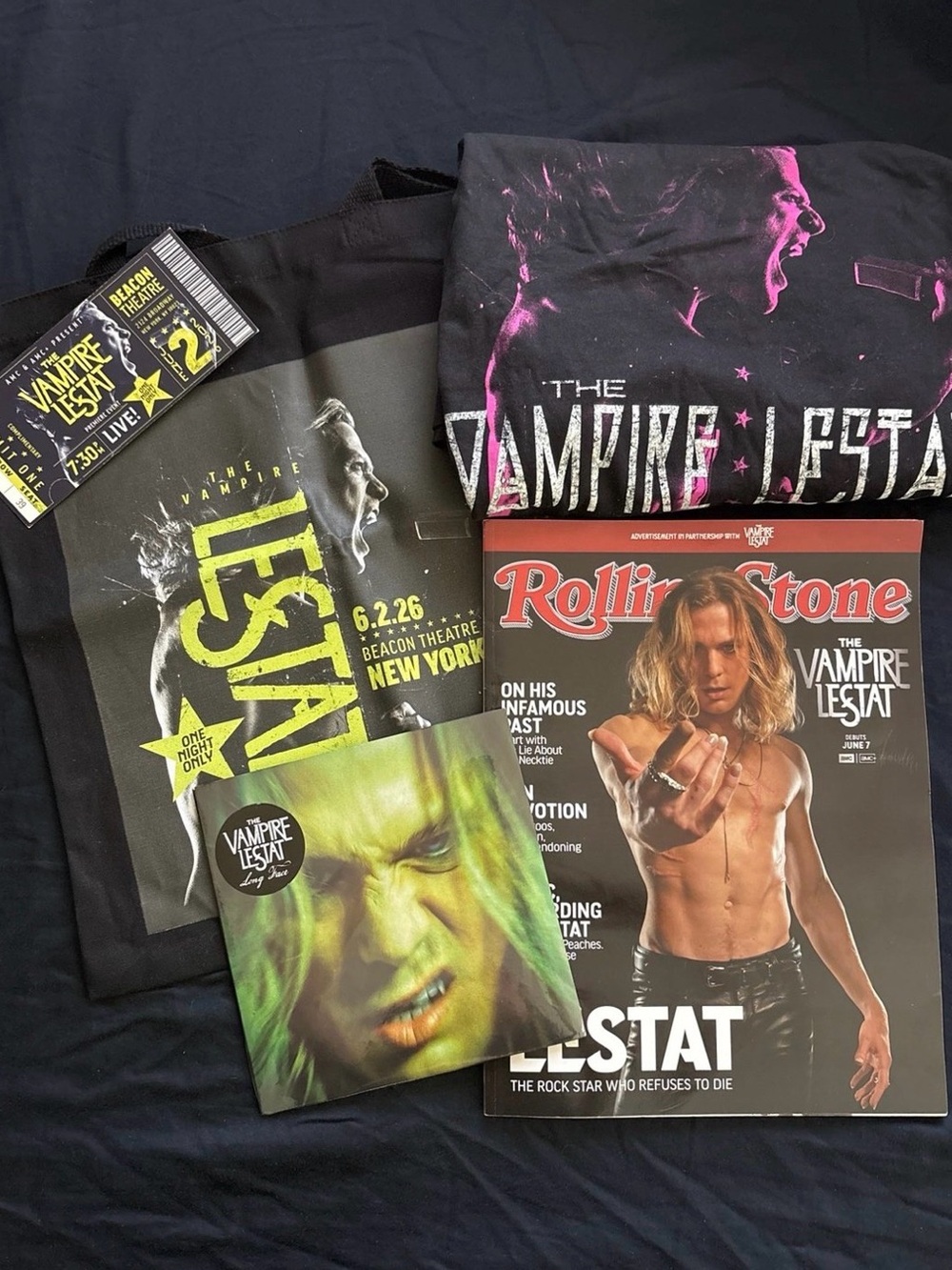The Vampire Lestat Vinyl Tote Ticket Shirt Zine from One Night Only @ the Beacon